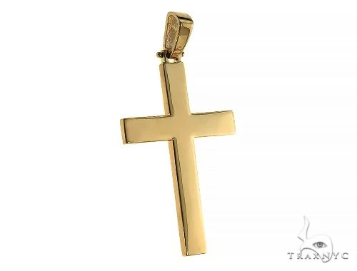 14K Gold Solid Cross Pendant 66193