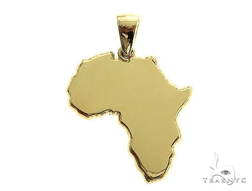 10K Gold Small Africa Ladies Pendant 66327