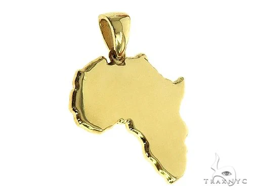 10K Gold Small Africa Ladies Pendant 66327