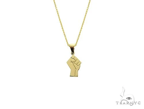 10K Gold Power Fist, BLM, Small Pendant Set 66335