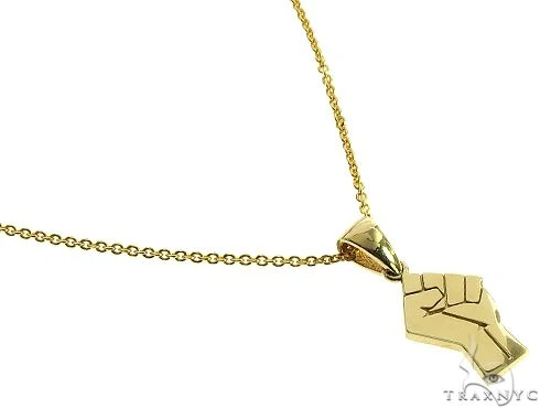 10K Gold Power Fist, BLM, Small Pendant Set 66335