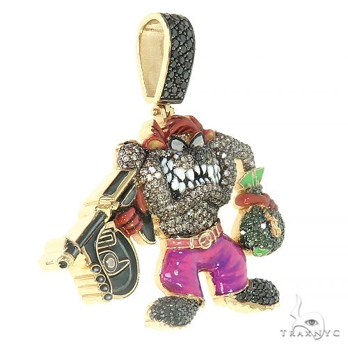 Custom Made Tasmanian Devil Diamond Pendant 66387