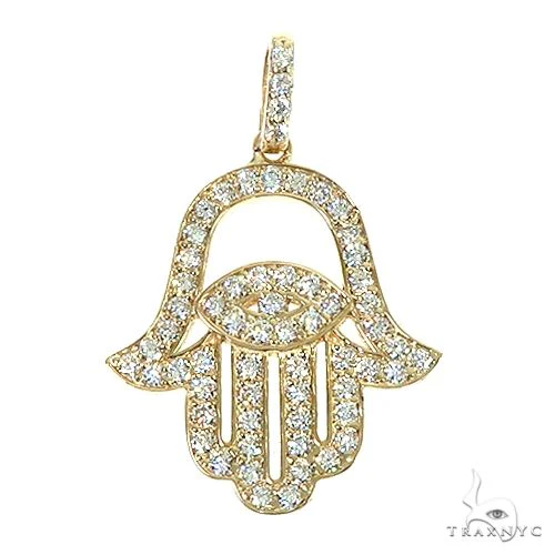 14K Gold Diamond Hamsa Pendant 66392