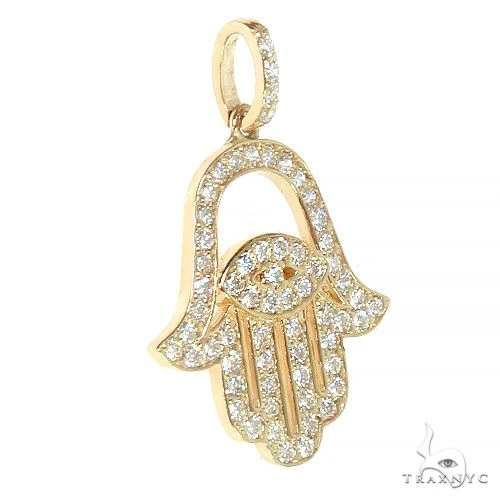 14K Gold Diamond Hamsa Pendant 66392