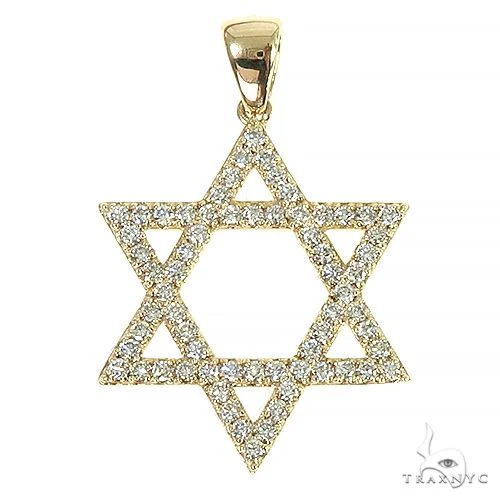 14K Gold David Star Diamond Pendant 66401