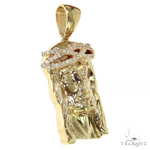 8389-solid-14k-gold-diamond-crown-jesus-pendant-66406-2.jpg Solid 14K Gold Diamond Crown Jesus Pendant 66406