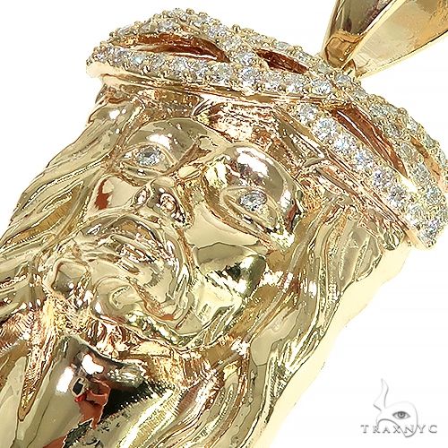 8389-solid-14k-gold-diamond-crown-jesus-pendant-66406-4.jpg Solid 14K Gold Diamond Crown Jesus Pendant 66406