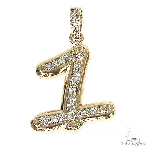 14K Gold Diamond Number Pendant 66407