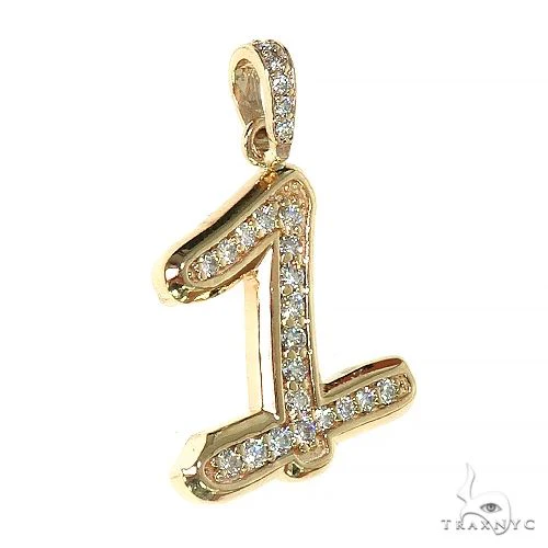 14K Gold Diamond Number Pendant 66407