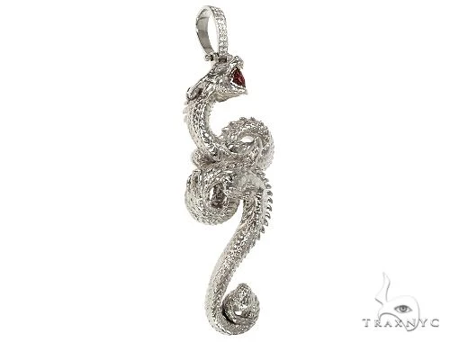 .925 Silver Fully 3D Dragon Pendant 66460