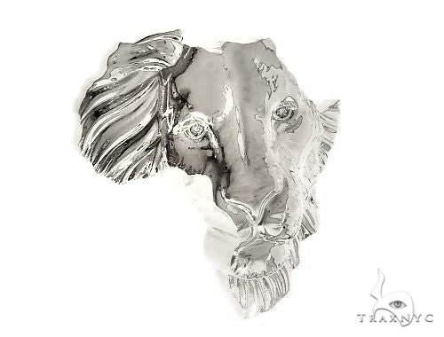 .925 Silver Medium African Lion Face Pendant 66467 66468