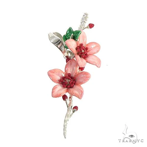 Custom Made Silver Cherry Blossom Pendant 66540