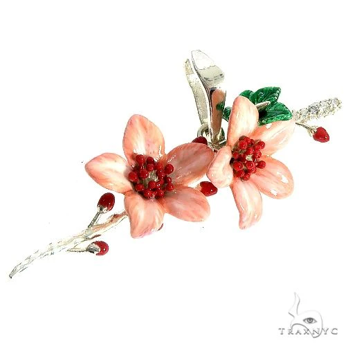 Custom Made Silver Cherry Blossom Pendant 66540