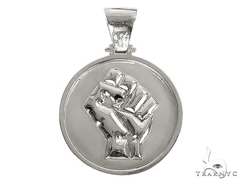 Custom Made Solid Gold People Power BLM Pendant 66579