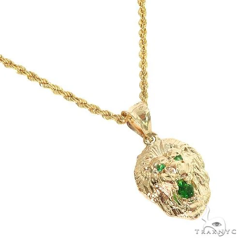 TraxNYC Emerald Lion Pendant and Rope in Set 66830