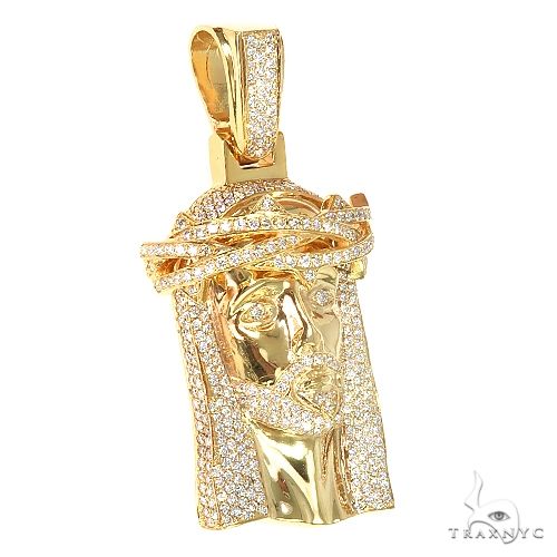 14K Gold Diamond Jesus Pendant 66878