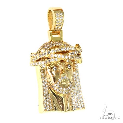 14K Gold Diamond Jesus Pendant 66879
