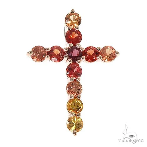 Fire Sapphire Cross Pendant 67007