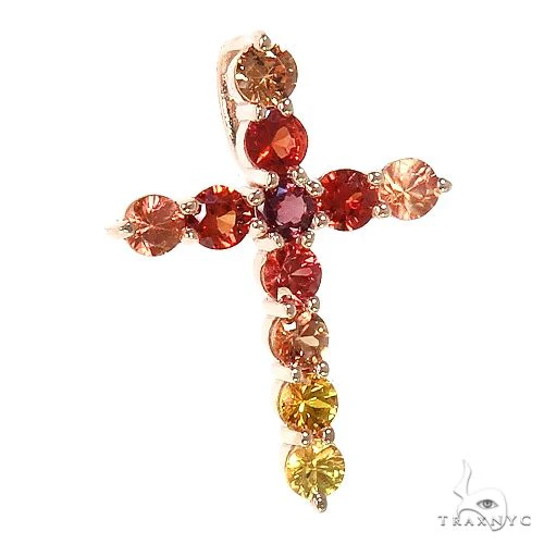 Fire Sapphire Cross Pendant 67007