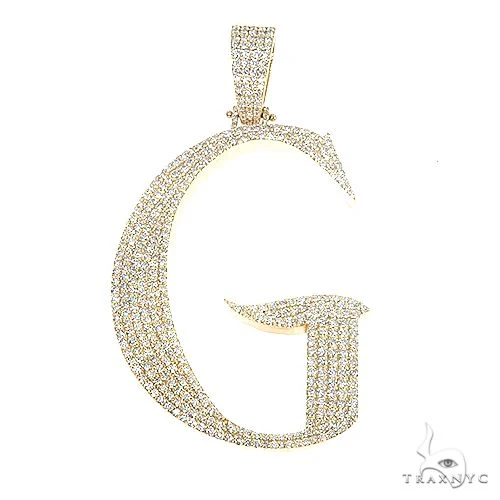 Custom Made Initial 'G' Diamond Pendant 67183