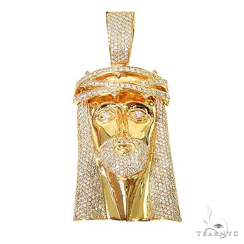 14K Gold Diamond Jesus Pendant 67244