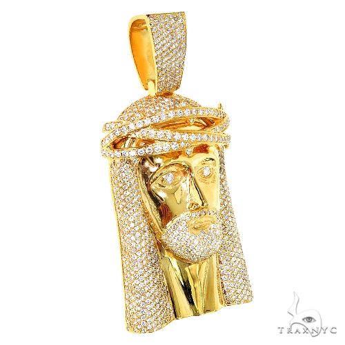 14K Gold Diamond Jesus Pendant 67244