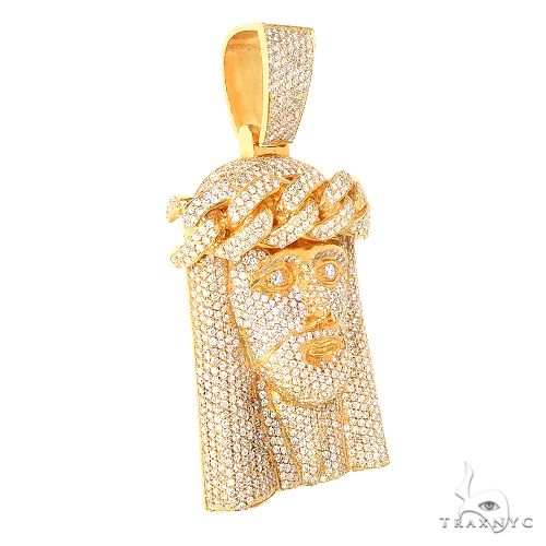 14K Gold Diamond Jesus Pendant 67272