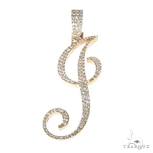 Custom Made Initial 'J' Diamond Pendant 67344
