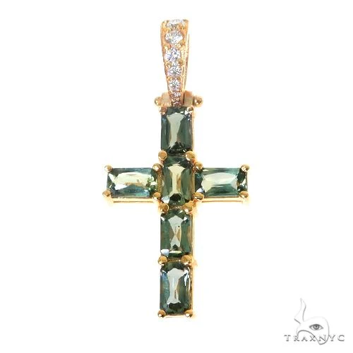 Green Sapphire Cross Pendant 67461
