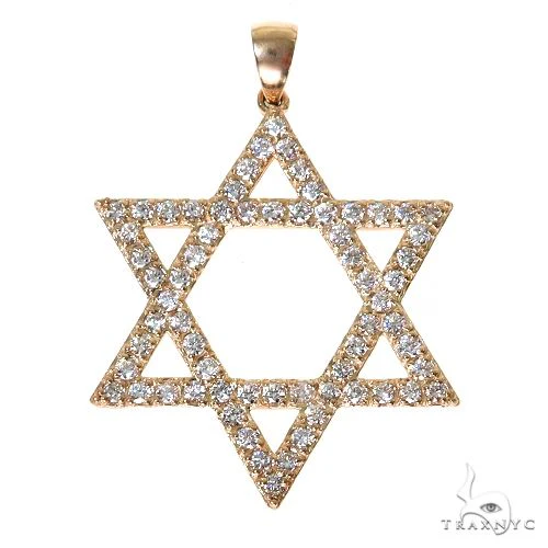 14K Gold Diamond David Star Pendant 67541