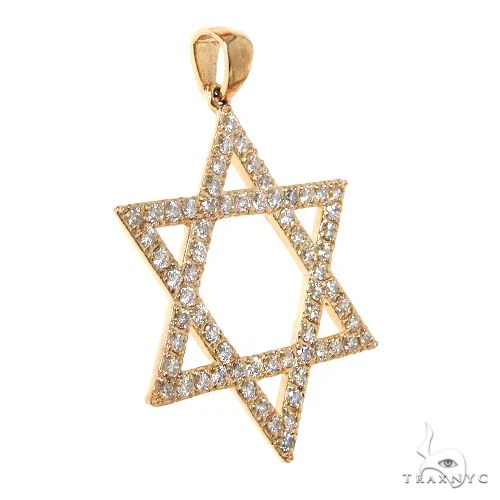 14K Gold Diamond David Star Pendant 67541