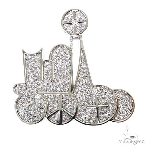 Custom Made Graffiti Bubble Style Diamond Pendant 67569