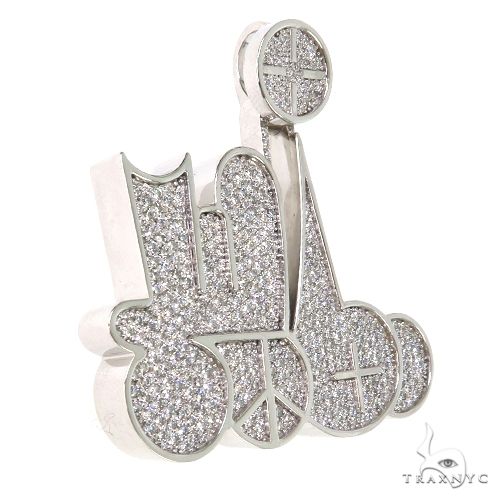 Custom Made Graffiti Bubble Style Diamond Pendant 67569
