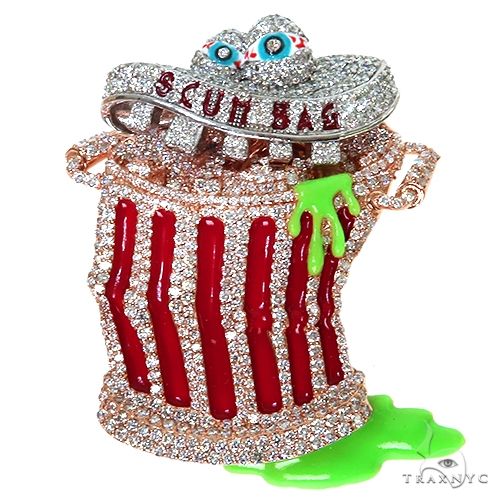 Custom Made Two Tone Scum Bag Diamond Pendant 67588