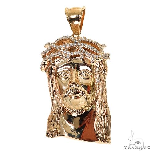 Solid Jesus Pendant With Diamond Crown 67589