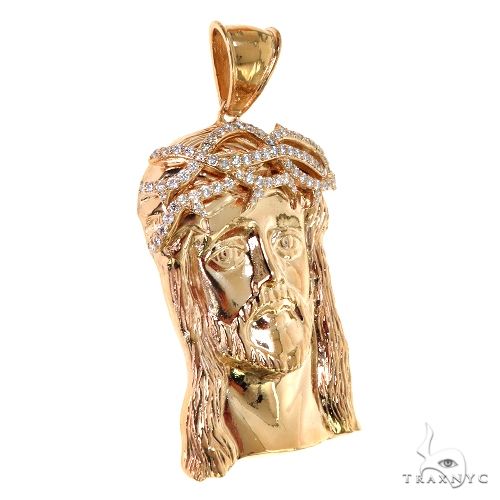 Solid Jesus Pendant With Diamond Crown 67589