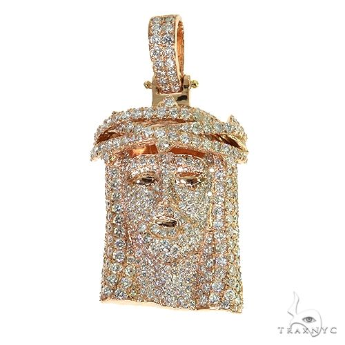Small 14K Gold Diamond Jesus Pendant 67741