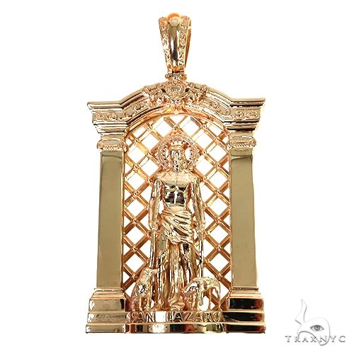 14K Gold St. Lazarus Frame Pendant 67747