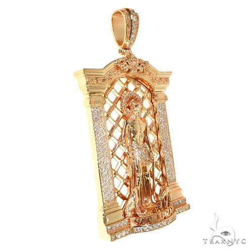 14K Gold St. Lazarus Diamond Frame Pendant 67748
