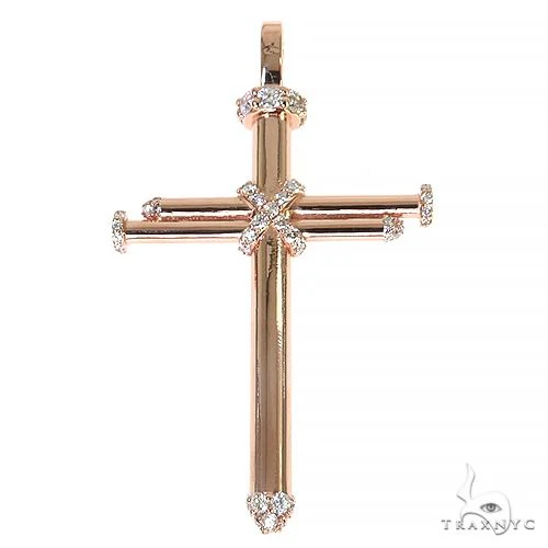 14K Gold Nail Cross Pendant 68043