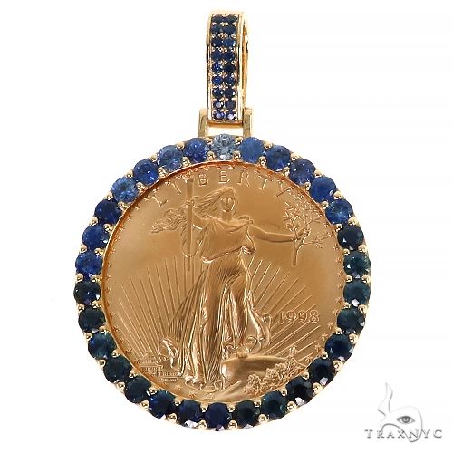 Gold 1 Ounce Sapphire Bezel Pendant 68084