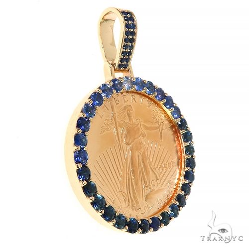 Gold 1 Ounce Sapphire Bezel Pendant 68084