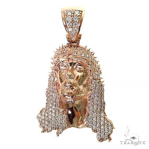 TraxNYC Passion Jesus Head Diamond Pendant 68490