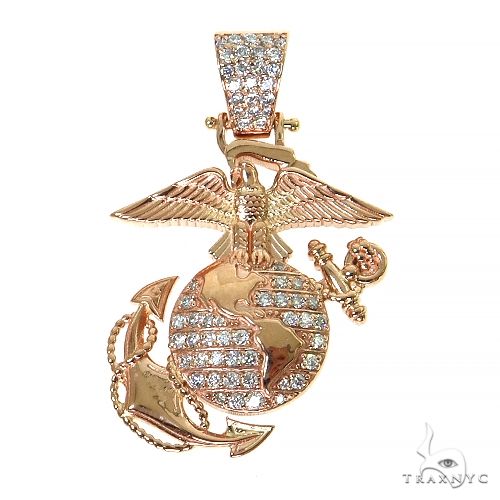Mini US Marines Logo Diamond Pendant 68468