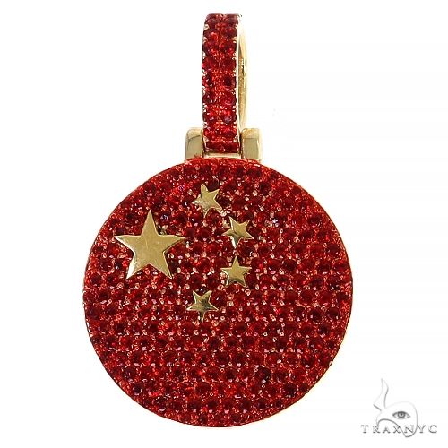 Red Sapphire China Flag Pendant 68241