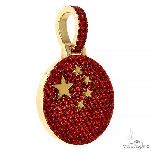 Red Sapphire China Flag Pendant 68241
