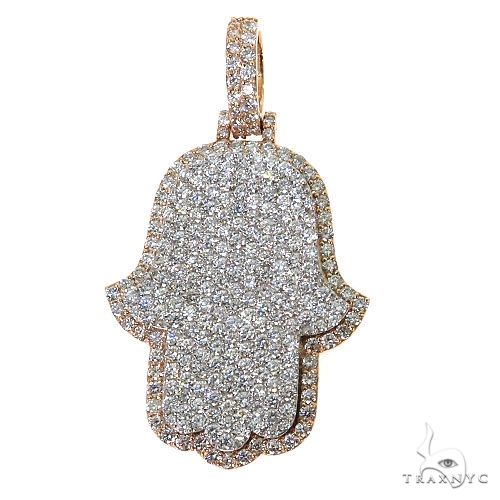2 Tone Hamsa Diamond Pendant 68636