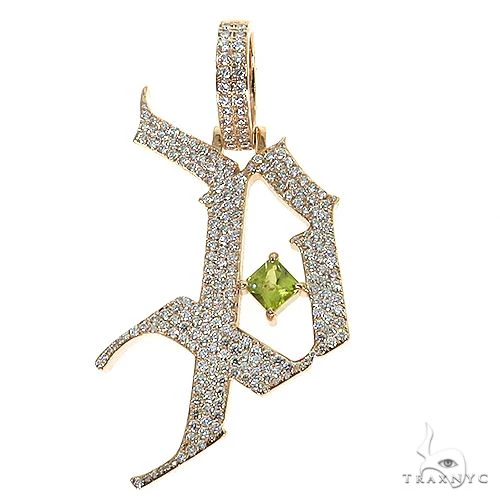 Gothic Old English Initial Diamond Pendant 68667