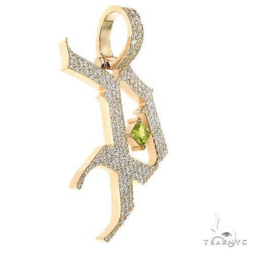 Gothic Old English Initial Diamond Pendant 68667