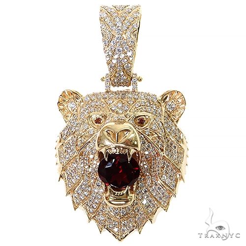 Grizzly Bear Garnet Diamond Pendant 68708